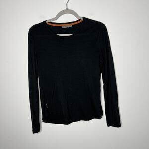 Icebreaker Shirt Womens Small Black Cool-Lite Merino Long Sleeve Base Layer